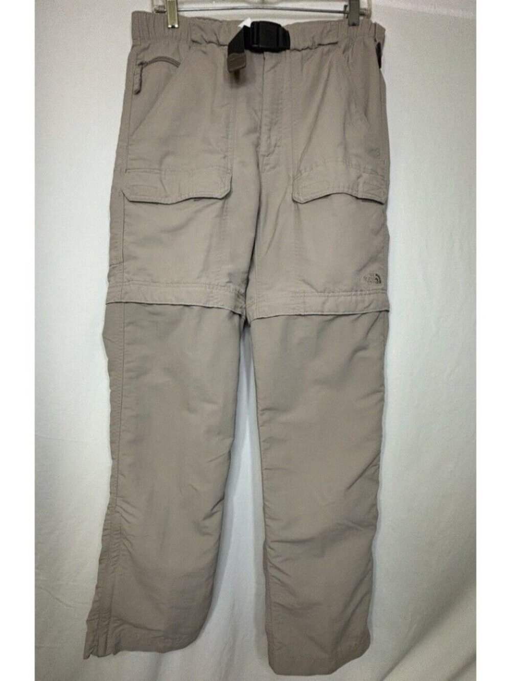 The North Face Men’s Convertible Cargo Pants Shorts Pockets Beige Nylon Hiking